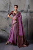 Purple Banarasi Silk Saree with Maroon Zari Border Traditional Saree