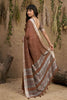 Coffee Brown Cotton Linen Saree with Silver Zari Border