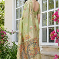 Pastel Green Banarasi Silk Saree with Rich Woven Zari Pallu