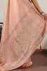 Peach Banarasi Silk Saree with Zari Weaving Rich Designer Pallu