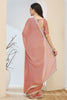 Peach Designer Saree Multicolor Embroidered Border Ready To Wear