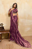 Wine Purple Silk Blend Saree Golden Zari Embroidery Designer Blouse