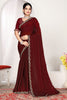 Maroon Silk Saree with Rich Golden Zari Border Designer Saree
