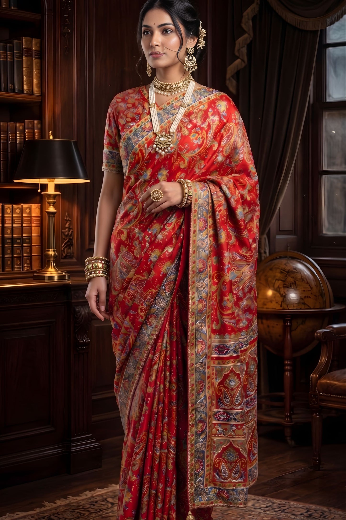 Royal Red Banarasi Silk Saree Weaving Rich Designer Border