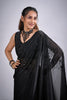 Black Organza Saree with Floral Embroidery Designer Saree