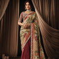 Designer Multicolor Printed Saree Heavy Embroidered Border Blouse 