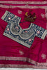 Royal Rani Pink Tissue Silk Saree with Embroidered Border Designer Blouse