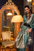 Designer Teal Green Organza Saree with Silver Zari Weaving Saree