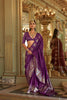 Purple Soft Silk Saree with Stylish Silver Pattern Festive Wear Saree
