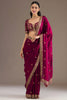  Wine Silk Saree with Heavy Zari Embroidered Border Designer Blouse