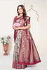 Maroon and Beige Banarasi Silk Saree with Rich Zari Woven Design