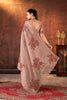 Designer Beige Embroidered Linen Saree Festive Wear