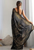 Designer Black Saree with Gold Party Wear Georgette Saree
