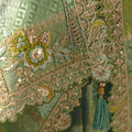 Green Silk Saree Woven Zari Embroidered Border with Readymade Blouse