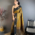 Elegant Black and Gold Banarasi Silk Saree with Rich Zari Weaving Saree