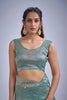 Sea Green Silk Saree with Zari Embroidery Designer Blouse