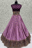 Regal Purple and Pink Georgette Bridal Lehenga Choli with Heavy Zari and Resham Work