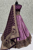Regal Purple and Pink Georgette Bridal Lehenga Choli with Heavy Zari and Resham Work