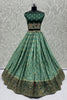 Elegant Green Georgette Bridal Lehenga Choli with Heavy Zari and Resham Work