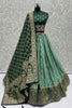 Elegant Bottle Green Georgette Bridal Lehenga Choli with Heavy Zari and Resham Work