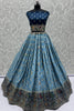 Striking Blue Georgette Bridal Lehenga Choli with Heavy Zari and Resham Work