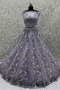 Elegant Lavender Net Bridal Lehenga Choli with Heavy Sequins and Thread Embroidery