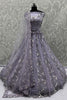 Elegant Lavender Net Bridal Lehenga Choli with Heavy Sequins and Thread Embroidery