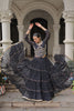 Stylish Black Bandhani Print Faux Georgette Lehenga Choli with Mirror Work
