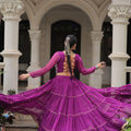 Wonderful Purple Bandhani Print Faux Georgette Lehenga Choli with Mirror Work