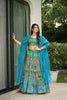 Pretty Sea Green Bandhani Printed Lehenga Choli with Dupatta