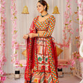 Elegant Multicolor Bandhani Printed Lehenga Choli with Red Dupatta