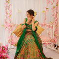 Graceful Green Floral Bandhani Printed Lehenga Choli with Matching Dupatta