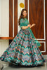 Stunning Green Multicolor Gujarati Embroidered Navratri Chaniya Choli with Dupatta