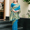 Elegant Blue Silk Saree  Traditional Festive Wear