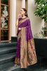 Royal Purple Silk Saree Peacock Floral Pallu Traditional Festive Wear