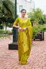 Graceful Green Banarasi Silk Saree Colorful Floral Pallu