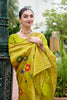 Graceful Green Banarasi Silk Saree Colorful Floral Pallu