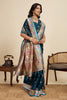 Teal Blue Banarasi Silk Saree with Multicolor Designer Pallu Festive Wear