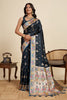 Navy Blue Banarasi Silk Saree with Rich Contrast Pallu Festive Wear Saree