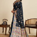 Navy Blue Banarasi Silk Saree with Rich Contrast Pallu Festive Wear Saree