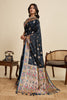 Navy Blue Banarasi Silk Saree with Rich Contrast Pallu Festive Wear Saree