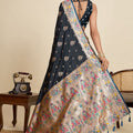 Navy Blue Banarasi Silk Saree with Rich Contrast Pallu Festive Wear Saree