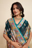 Teal Green Banarasi Silk Saree Multicolor Contrast Pallu Festive Wear