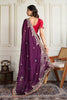 Purple Saree with Red Blouse Designer Party Wear Silk Saree