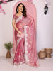 Designer Pink Embroidered Saree with Blouse Party Wear