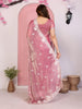 Designer Pink Embroidered Saree with Blouse Party Wear