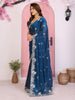 Designer Navy Blue Georgette Saree Party Wear