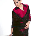 Elegant Black Maroon Saree Blouse Party Wear