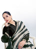Elegant Black White Striped Saree Black Blouse Party Wear