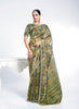 Elegant Green Saree with Designer Blouse Piece Party Wear Saree
